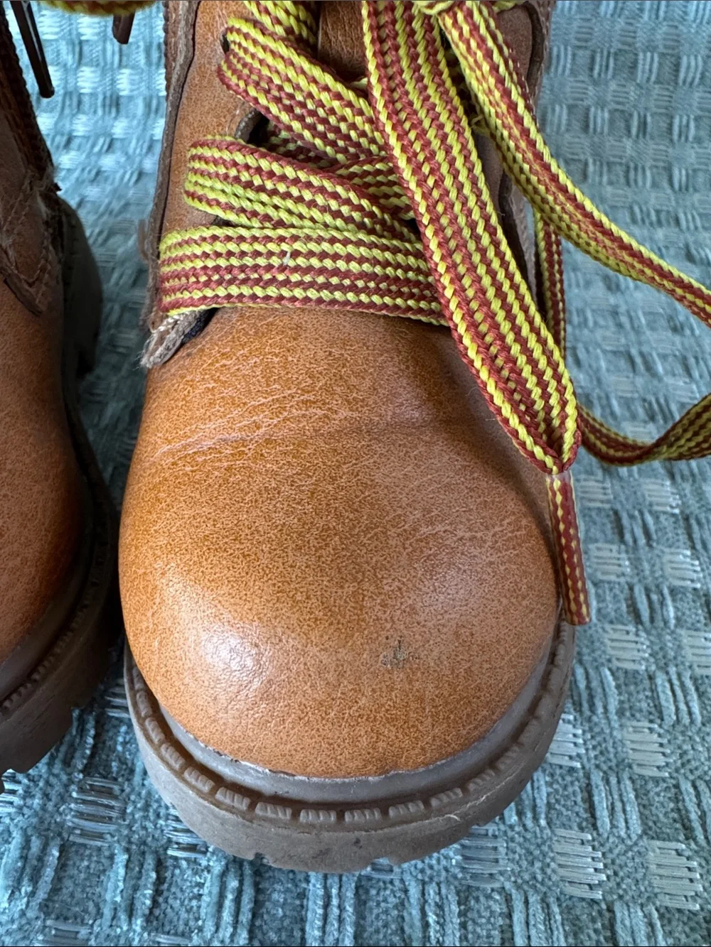 Carter’s Roy Toddler Boys Work Boots Size 5 Tan Brown Faux Leather